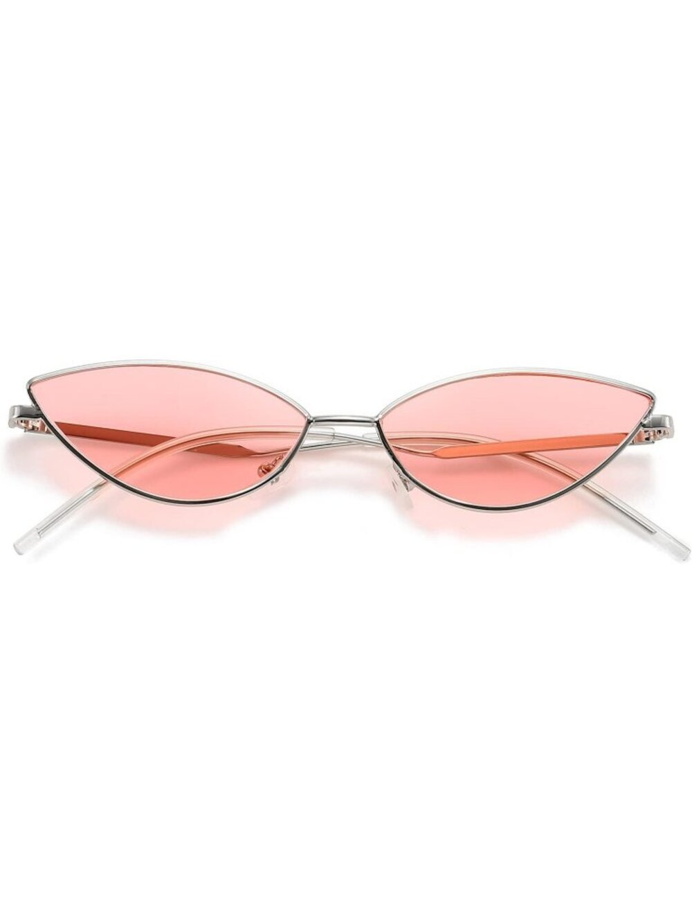 Women's Cat Eye Cute Sunglasses Triangle Vintage Trendy Cool Sun Glasses Pink